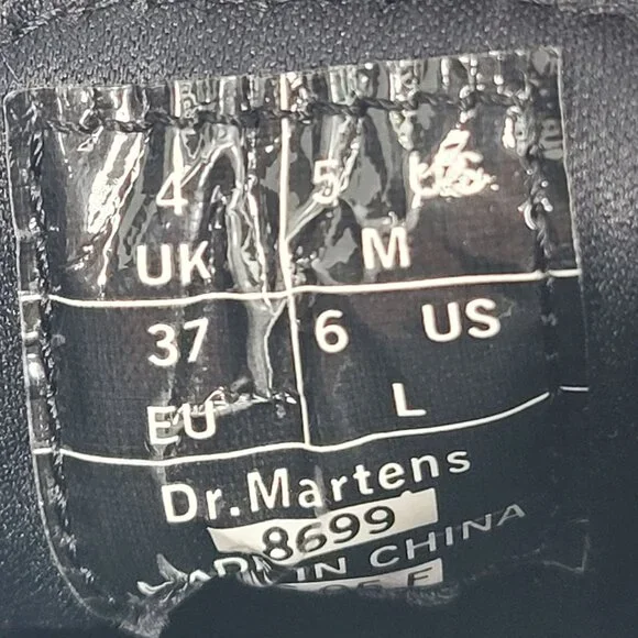 Dr. Martens 8699 Men's Black Leather Lace Up Boots US Size 5 / Wo's US Size 6 - Picture 10 of 10